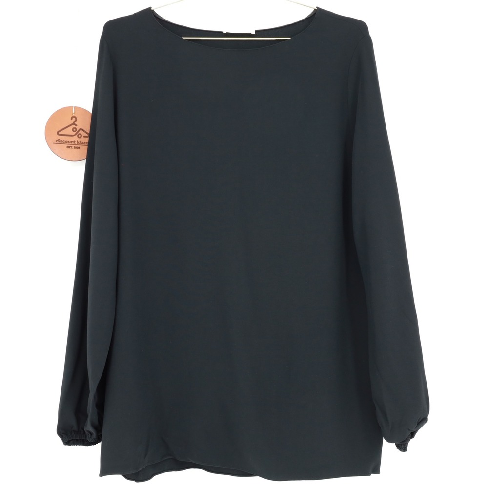 The Row Black Viscose Stretch Boat Neck Tunic Elastic Cuff Size Medium Old Money